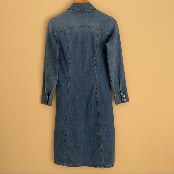 Rare Levi's Long Sleeve Midi/Maxi Length Denim Dress Size S - Picture 2 of 9